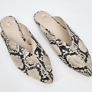 H Halston 25 vegan snakeskin mules